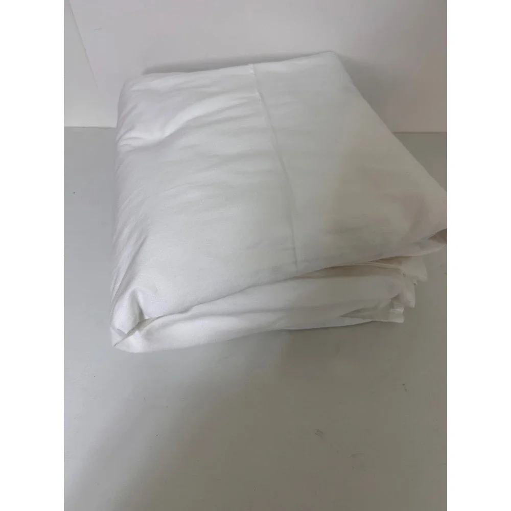 Pottery Barn Essential King Cal King Duvet Cover White Cotton w/ 2 Pleats 1 Flat